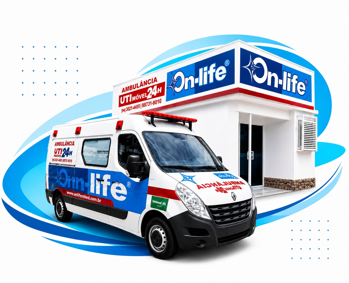 Base operacional e ambulância On-Life